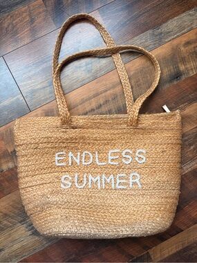 Woven Straw Tote Bag - insulated